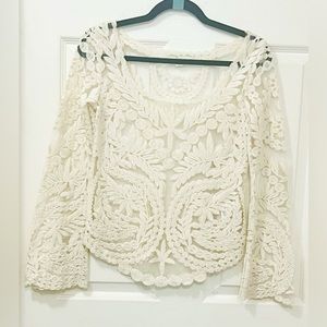 New Urban Outfitters White Lace Blouse Size Small